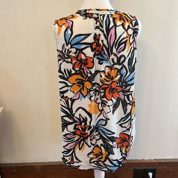 Pleione bold multicolored floral sleeveless blouse Size M EUC - Picture 6 of 10